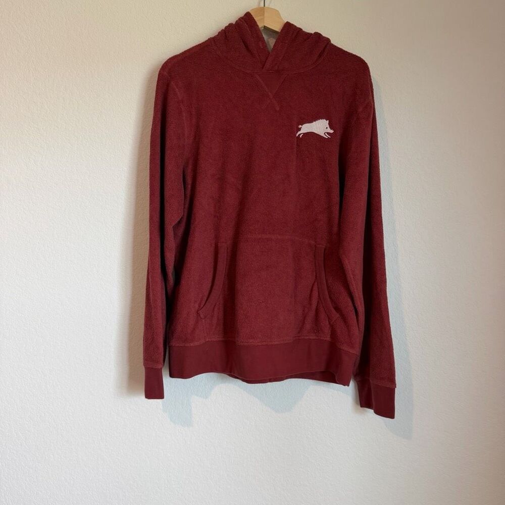 Outerknown Red French Terry Knit Logo Pullover Hoodie Men's Size Medium